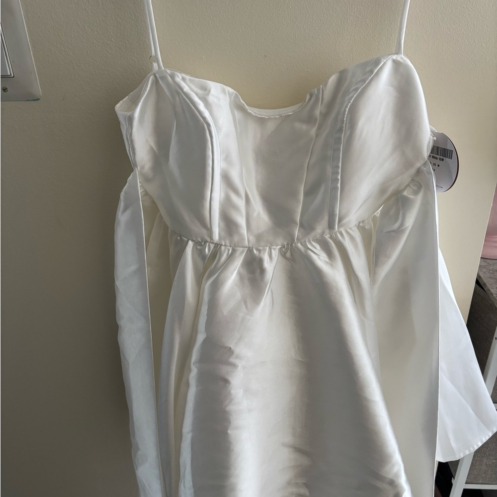 NWT Selfie Leslie White A-Line Mini Dress - Picture 3 of 7